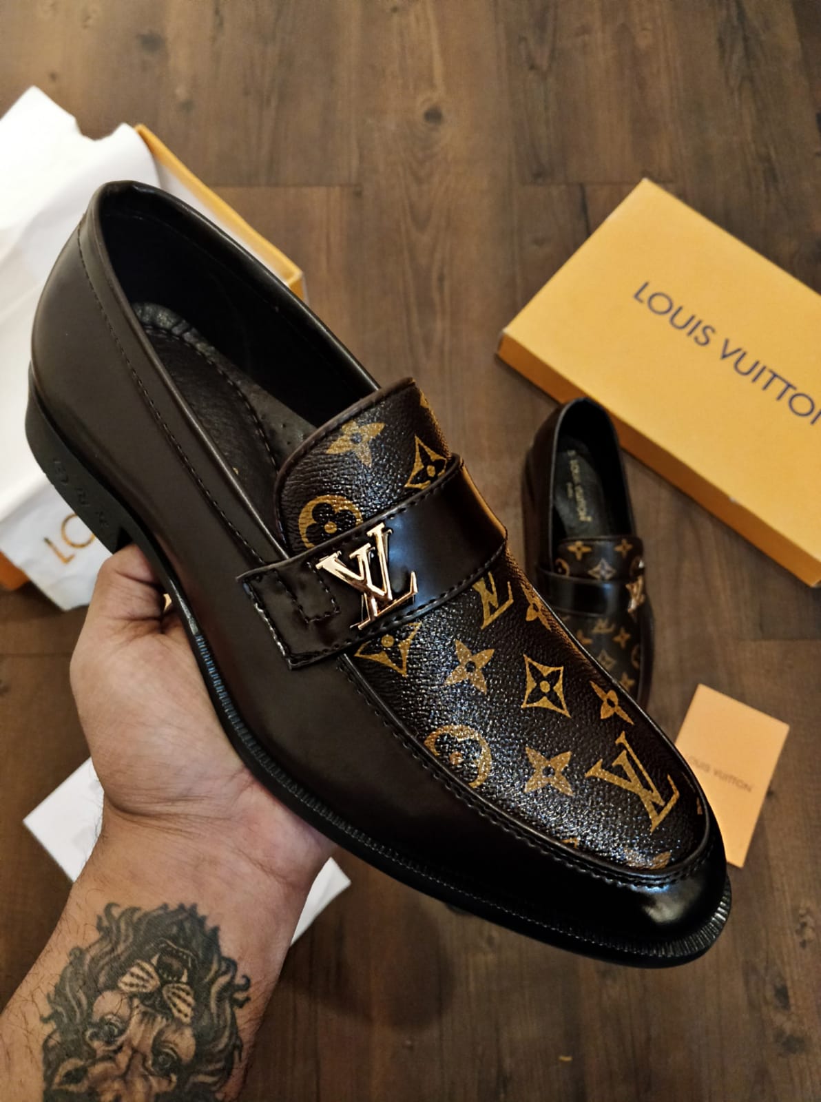 brown louis vuitton formal shoes