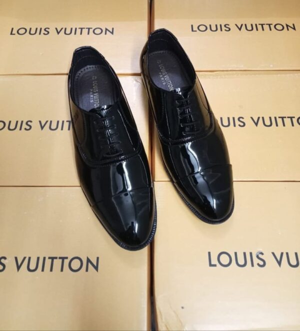 LV party ware formal black mens shoes high quality