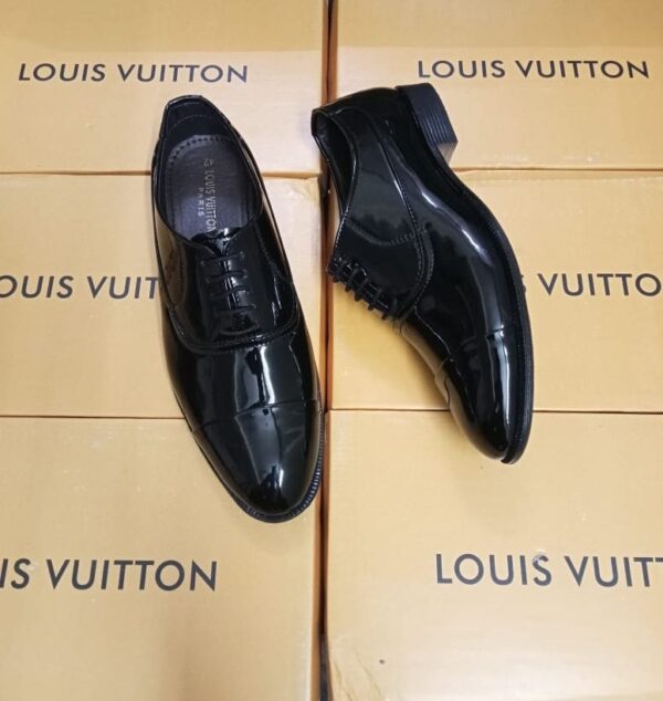 LV party ware formal black mens shoes high quality