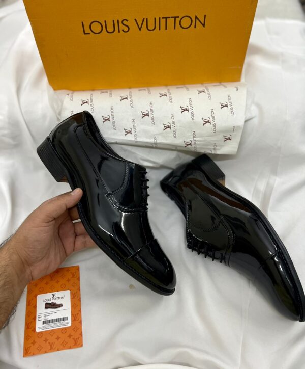 LV party ware formal black mens shoes high quality