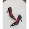 first copy Valentino Black Leather VLogo Pumps sandals