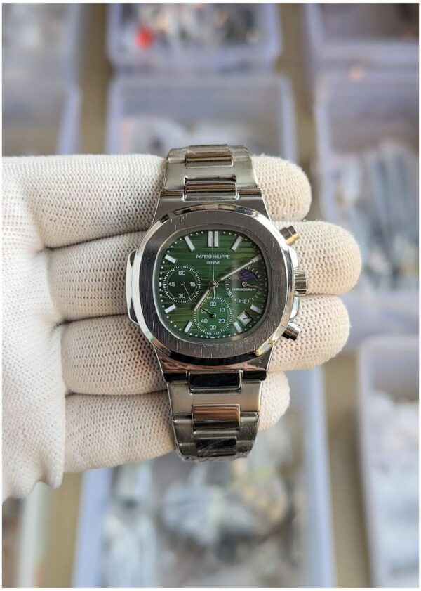 FIRST COPY Patek Philippe Nautilus Steel Sun Moon WATCH