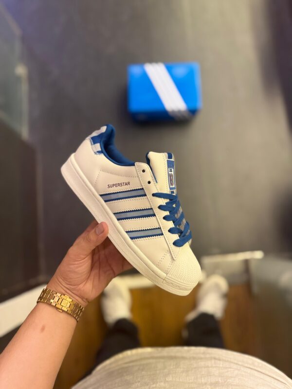 FIRST COPY ADIDAS SUPERSTAR 19 WHITE BLUE 2025 - Image 2