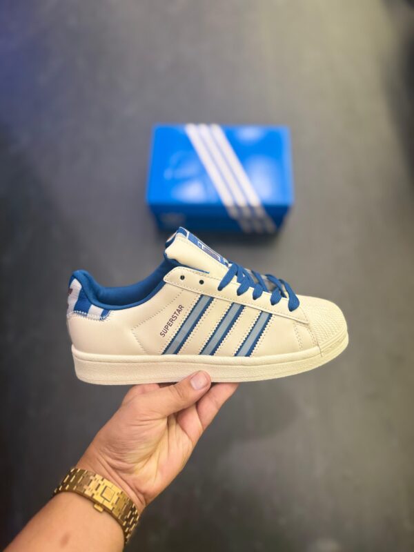 FIRST COPY ADIDAS SUPERSTAR 19 WHITE BLUE 2025 - Image 3