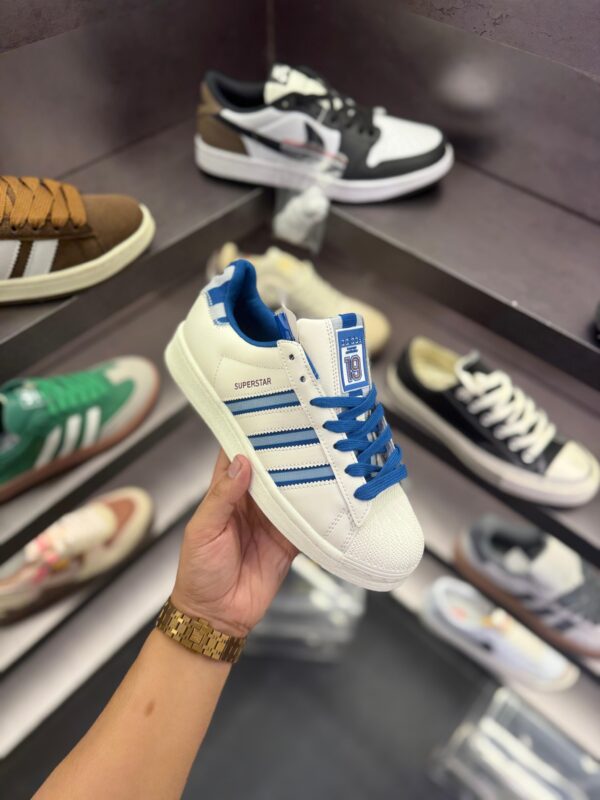 FIRST COPY ADIDAS SUPERSTAR 19 WHITE BLUE 2025 - Image 4