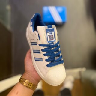 FIRST COPY ADIDAS SUPERSTAR 19 WHITE BLUE 2025