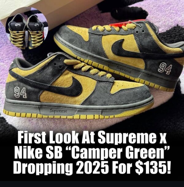 FIRST COPY NIKE SB DUNK SUPREME 94 CAMPER GREEN 2025 - Image 4