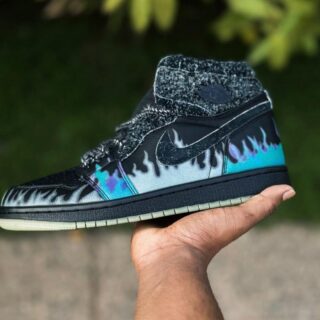 FIRST COPY AIR JORDANS 1 MID HALLOWEEN BLACK CAT