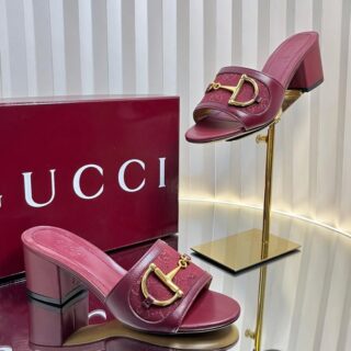 FIRST COPY GUCCI HORSE BLOCK HEEL