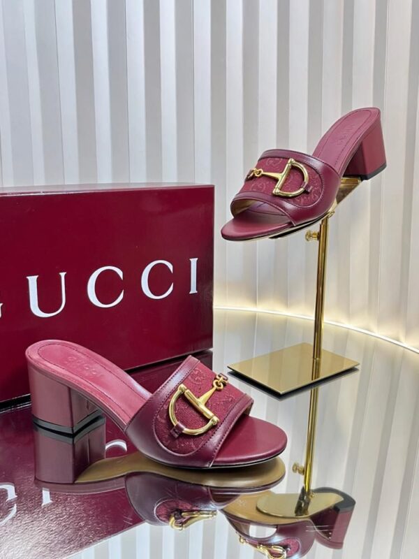 FIRST COPY GUCCI HORSE BLOCK HEEL