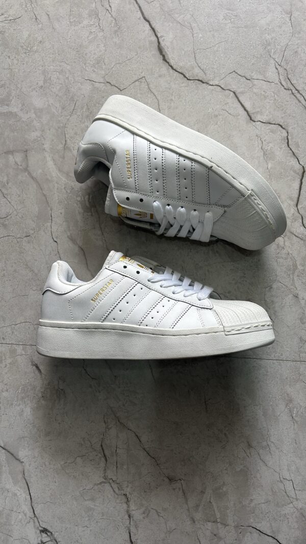 First Copy Adidas Superstar All White Big Sole Sneakers - Image 2