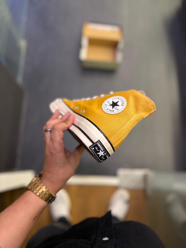 First Copy Converse Chuck 70 Mid Yellow – Premium Showroom Retro Sneakers - Image 5