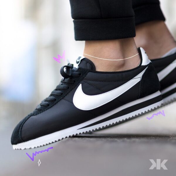 First Copy Nike Cortez Basic Black – Classic Streetwear Sneaker - Image 5