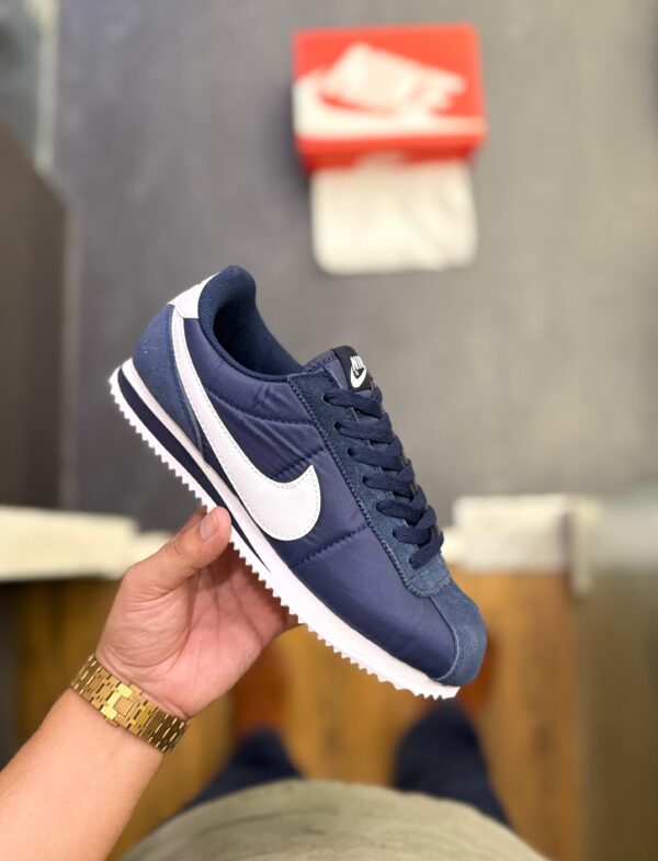 First Copy Nike Cortez Nylon Navy – Classic Retro Running Sneakers - Image 3