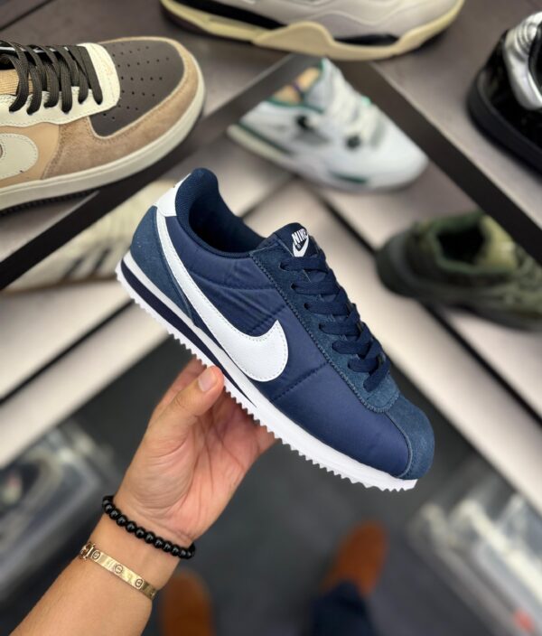 First Copy Nike Cortez Nylon Navy – Classic Retro Running Sneakers - Image 5