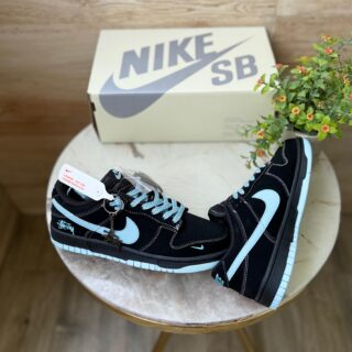 First Copy Nike SB Dunk Stussy Black White 2025 – Premium Street & Skate Sneakers