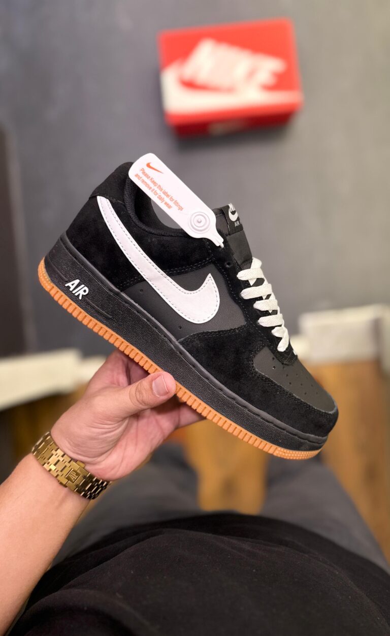 First Copy Nike Air Force 1 Black White Gum (4)