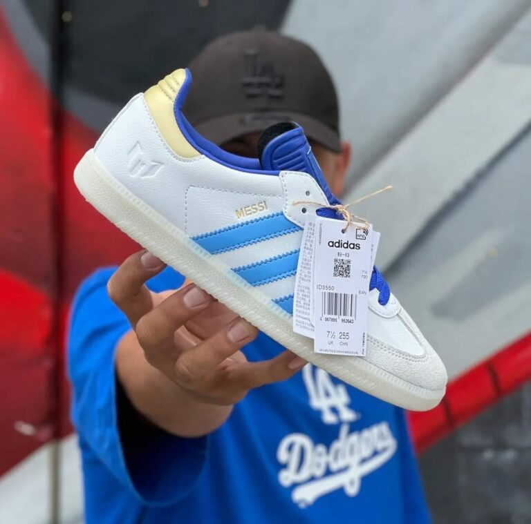 First Copy Adidas Lionel Messi X Samba WhiteBlue (2)