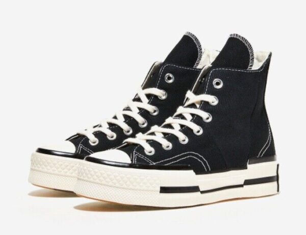 First Copy Converse Chuck Mid Plus Black White - Image 7