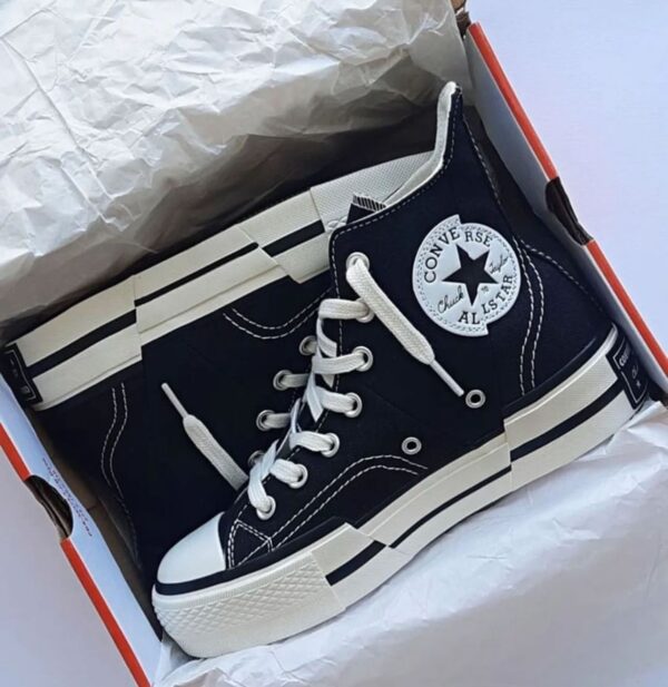 First Copy Converse Chuck Mid Plus Black White - Image 6