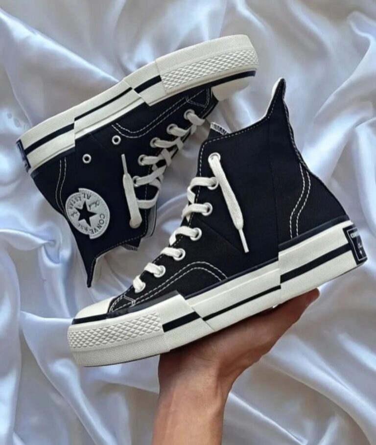 First Copy Converse Chuck Mid Plus Black White (3)