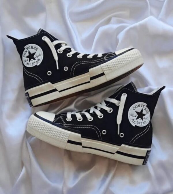 First Copy Converse Chuck Mid Plus Black White - Image 5