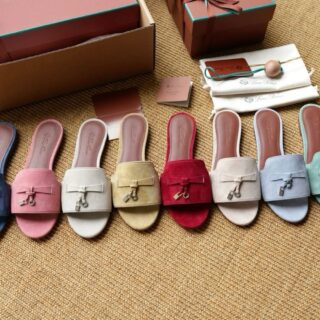 First Copy Loro Piana Summer Charms Sandals in Suede Goatskin