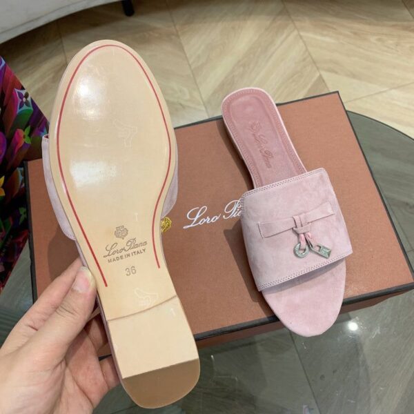 First Copy Loro Piana Summer Charms Sandals in Suede Goatskin - Image 2