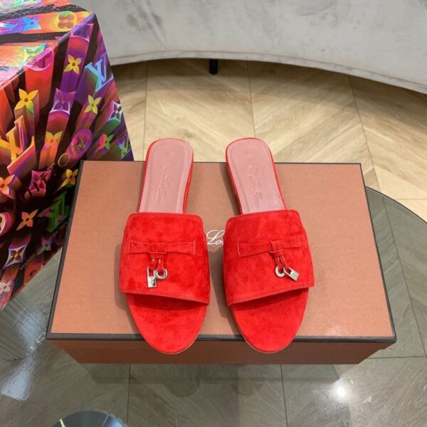 First Copy Loro Piana Summer Charms Sandals in Suede Goatskin - Image 4