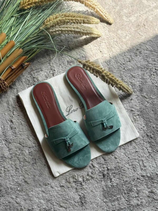 First Copy Loro Piana Summer Charms Sandals in Suede Goatskin - Image 6