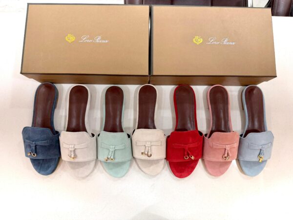 First Copy Loro Piana Summer Charms Sandals in Suede Goatskin - Image 8