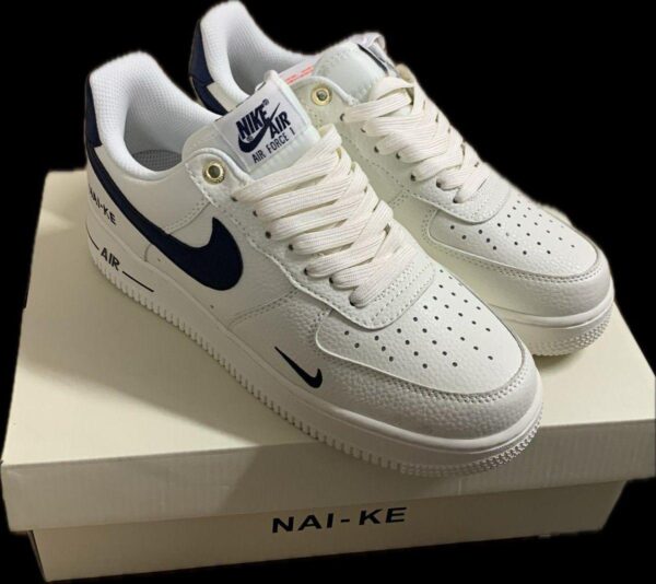 First Copy Nike Air Force 1 White Navy Naike Edition - Image 2