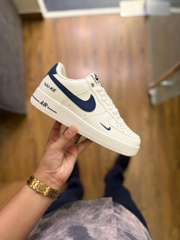 First Copy Nike Air Force 1 White Navy Naike Edition - Image 3