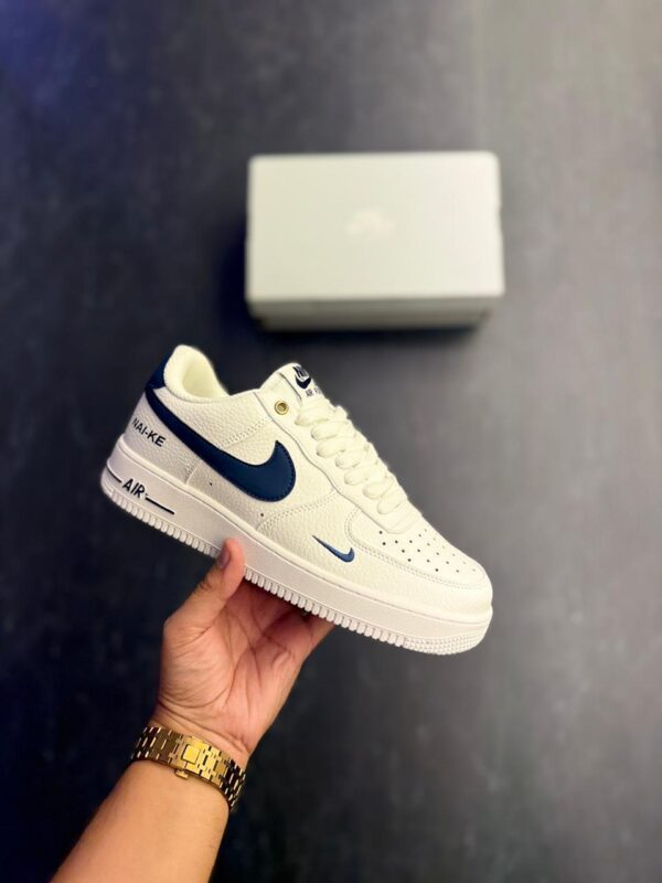 First Copy Nike Air Force 1 White Navy Naike Edition - Image 4