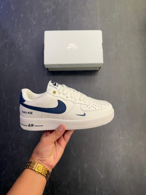 First Copy Nike Air Force 1 White Navy Naike Edition - Image 5