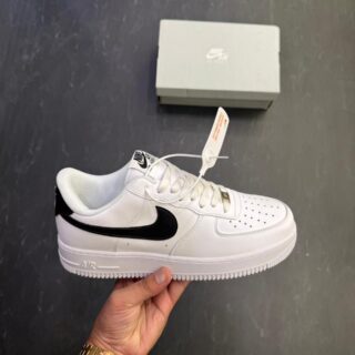 First Copy Nike Air Force One White Black Swoosh
