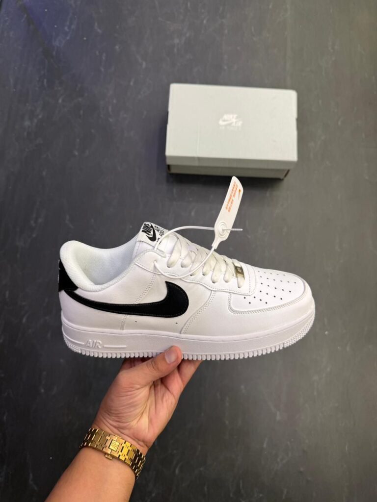 First Copy Nike Air Force One White Black Swoosh (3)