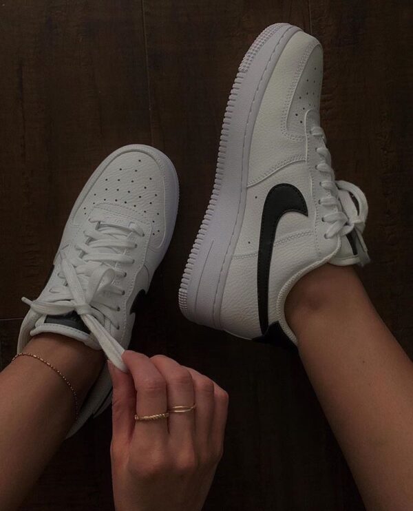 First Copy Nike Air Force One White Black Swoosh - Image 5
