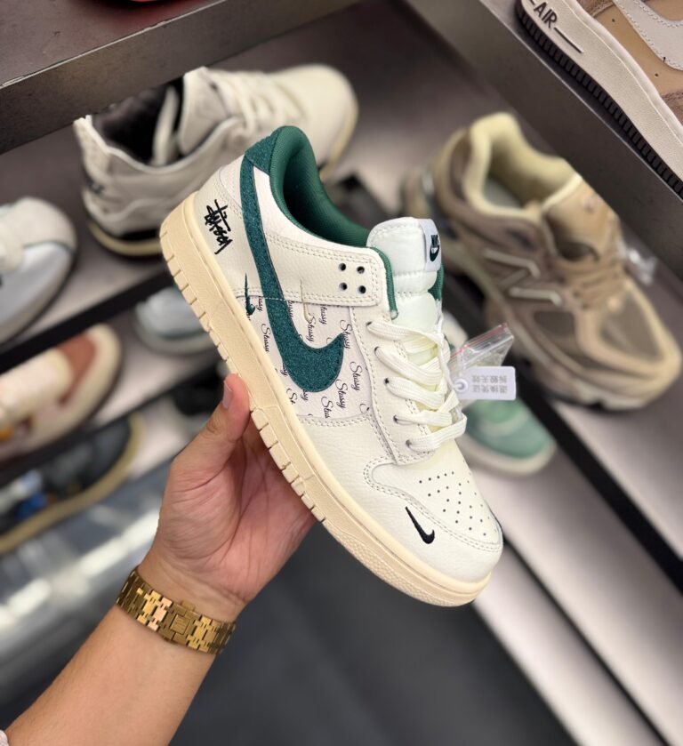 First Copy Nike SB Dunk Stussy White Green 2025 (5)
