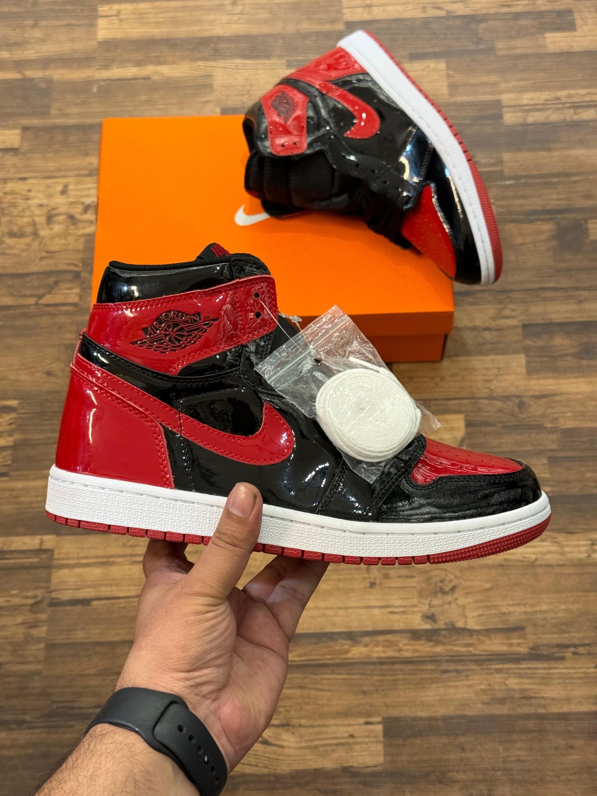 First Copy Air Jordan Retro 1 Patent Bred - Image 3