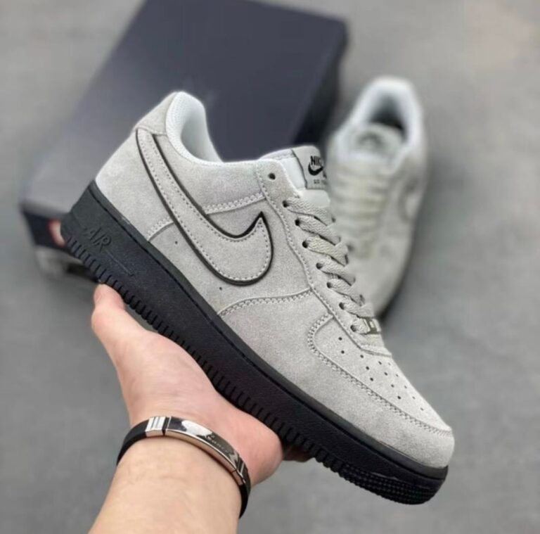 FIRST COPY NIKE AIRFORCE SUEDE BLACK GREY FOR MEN (1)