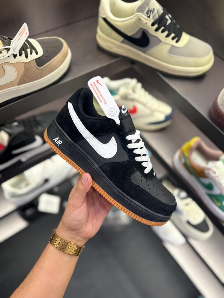First Copy Nike AirForce One Black White Gum (3)