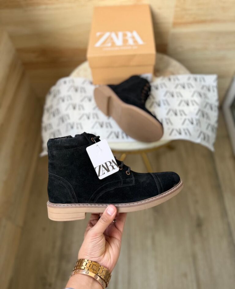 First Copy Zara-Stitched Mid Ankle Length Zip Suede Leather Boots for Men (1)